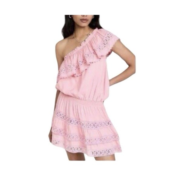 Melissa Odabash Dresses & Skirts - Melissa Odabash Debbie Blush Pink Crochet Mini Dress Cover Up Women’s XS NWT